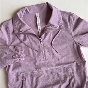 Lululemon Pack Light 1/4 Zip Pullover Jacket Seersucker Lilac 4BNZS Womens 4 NEW